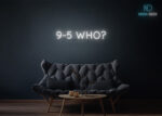 9-5 Who Neon Sign White