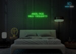 Angel face devil thoughts Neon Sign Green
