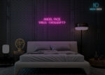 Angel face devil thoughts Neon Sign Hot-Pink
