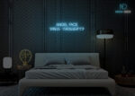 Angel face devil thoughts Neon Sign Ice-Blue