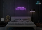 Angel face devil thoughts Neon Sign Purple