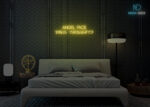 Angel face devil thoughts Neon Sign Yellow