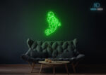 Astronaut Gravity Neon Sign Green
