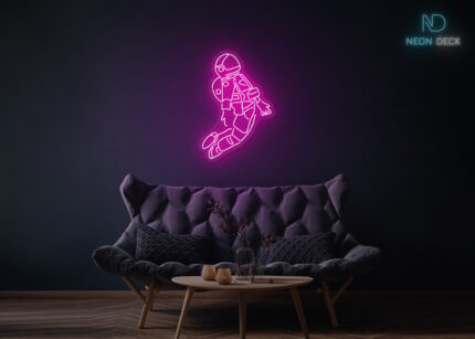 Astronaut Gravity Neon Sign Hot-Pink