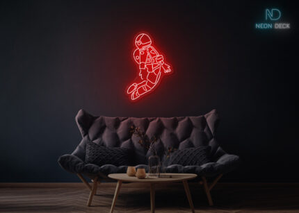 Astronaut Gravity Neon Sign Red