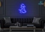 Astronaut Scuba Diving Design Neon Sign Dark-Blue