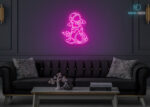 Astronaut Scuba Diving Design Neon Sign Hot-Pink