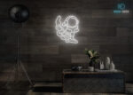 Astronaut Scuba Diving Neon Sign White