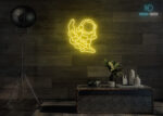 Astronaut Scuba Diving Neon Sign Yellow