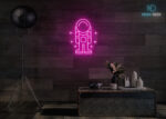 Astronaut Stand Neon Sign Hot-Pink