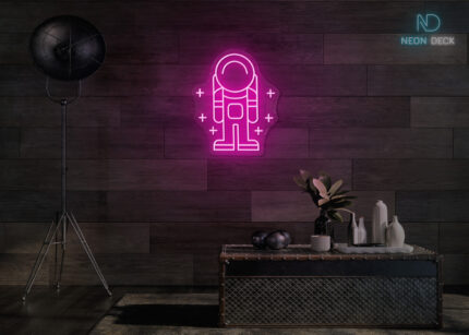 Astronaut Stand Neon Sign Hot-Pink