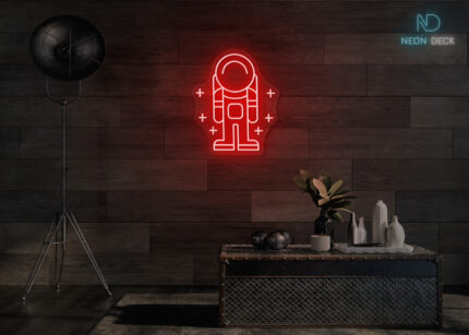 Astronaut Stand Neon Sign Red