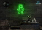 Astronaut Standing Neon Sign Green