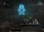 Astronaut Standing Neon Sign Ice-Blue