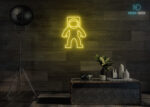 Astronaut Standing Neon Sign Yellow