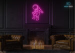 Astronaut Zero Gravity Neon Sign Hot-Pink