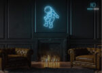 Astronaut Zero Gravity Neon Sign Ice-Blue