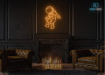Astronaut Zero Gravity Neon Sign Orange