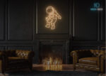 Astronaut Zero Gravity Neon Sign Warm-White