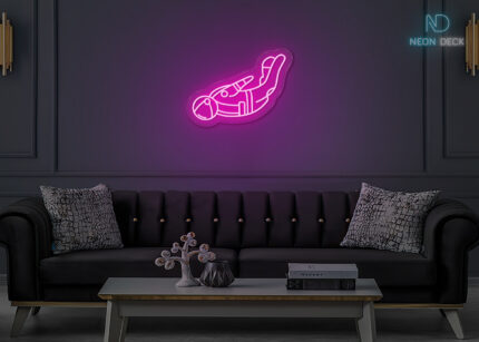 Astronaut in Air Neon Sign Hot-Pink