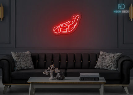 Astronaut in Air Neon Sign Red