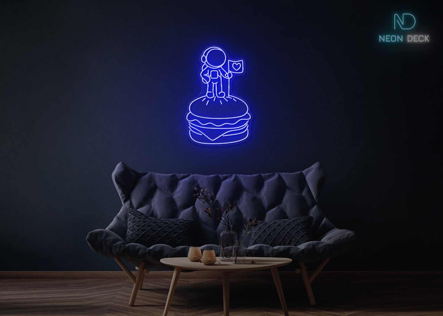 Astronaut on Burger Dark-Blue Astronaut on Burger