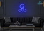 Astronaut on Cloud Neon Sign Dark-Blue