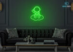 Astronaut on Cloud Neon Sign Green