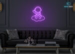 Astronaut on Cloud Neon Sign Purple