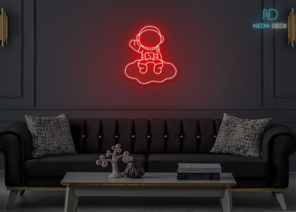 Astronaut on Cloud Neon Sign Red