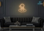 Astronaut on Cloud Neon Sign Warm-White