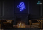 Astronaut with Cable Neon Sign Dark-Blue