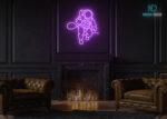 Astronaut with Cable Neon Sign Purple