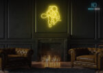 Astronaut with Cable Neon Sign Yellow