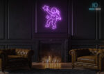 Astronaut with Stars Neon Sign Purple