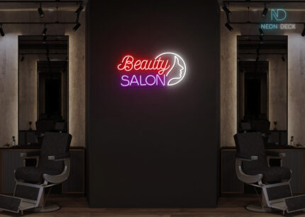 Beauty Salon with Facial Design Neon Sign Multi