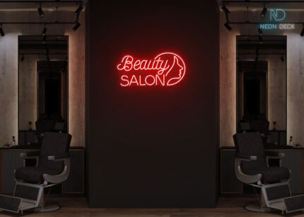 Beauty Salon with Facial Design Neon Sign Red