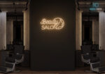 Beauty Salon with Facial Design Neon Sign Warm-White