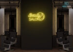 Beauty Salon with Facial Design Neon Sign Yellow