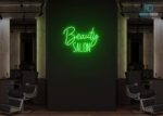 Beauty Saloon Design Neon Sign Green