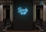 Beauty Saloon Design Neon Sign Ice-Blue