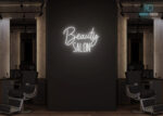 Beauty Saloon Design Neon Sign White