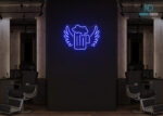 Beer with Wings Neon Sign Dark-Blue
