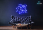 Best Dad Ever Design LED Neon Sign Dark-Blue