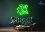 Best Dad Ever Design LED Neon Sign Green