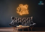 Best Dad Ever Design LED Neon Sign Orange