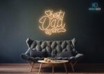 Best Dad Ever Design LED Neon Sign Warm-White