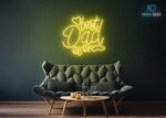 Best Dad Ever Design LED Neon Sign Yellow