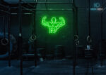 Body builder Neon Sign Green