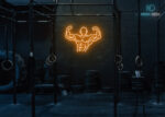 Body builder Neon Sign Orange
